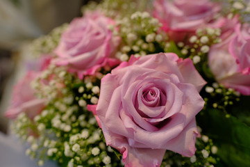 Romantic Flower bouquet arrangement with special pink red white rose