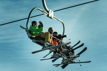 Chair lift in ski area
