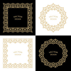 A set of a circular ornament in baroque style.