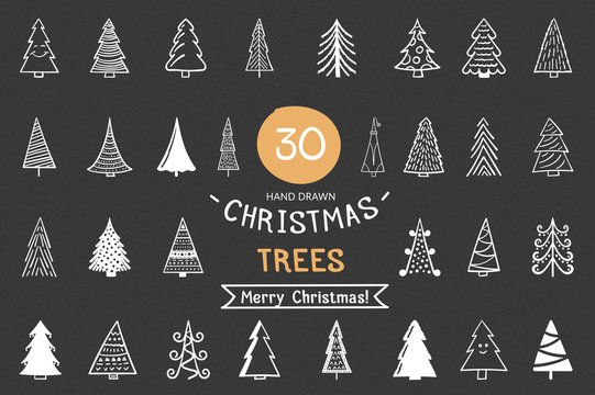 Hand Drawn Christmas Trees