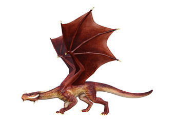 Fototapeta premium 3D Rendering Fairy Tale Dragon na białym tle