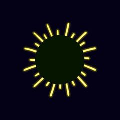 Vector Neon Bright Sunshine, Retro Shine Icon, Frame Template.