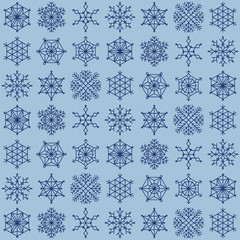 Big snowflake seamless texture pattern often color different size