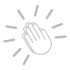 Beten Hände falten - Icon, Symbol, Piktogramm, grafisches Element - outline - Vektor - grau