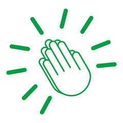 Fototapeta premium Beten Hände falten - Icon, Symbol, Piktogramm, grafisches Element - outline - Vektor - grün