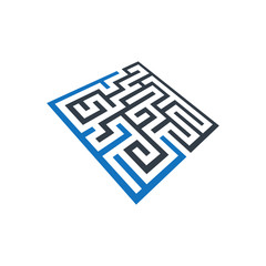 Abstract maze concept design logo.