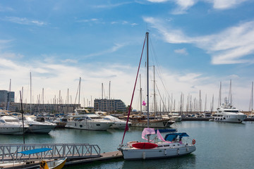 Fototapeta premium Yachts in Marina, vertical