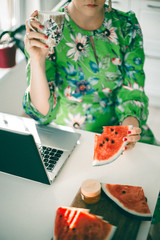 Office and watermelon