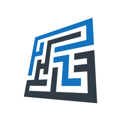 Abstract maze concept design logo.