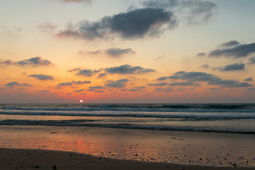 Fototapeta na wymiar Sunset on the Mediterranean, horizontal