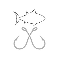 Fish logo, Hook icon design