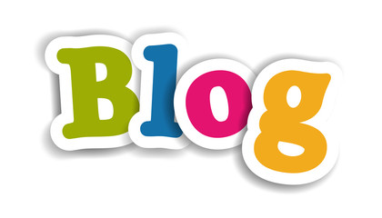 Blog Letters - Colorful Vector Illustration - Isolated On White Background With Shadow