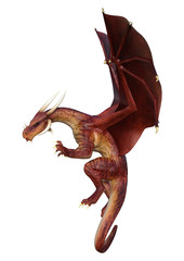 3D Rendering Fairy Tale Dragon on White