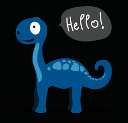 Dinosaur text hello