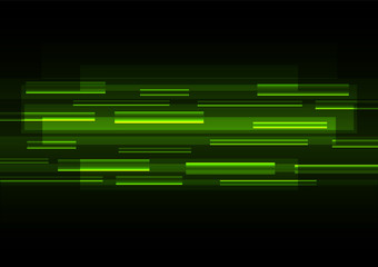 green overlap pixel speed in dark background, geometric layer motion backdrop, simple technology template, vector illustration