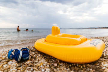 inflattable toy on the beach