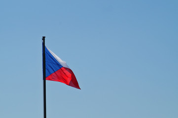 flag of czech republic in the wind