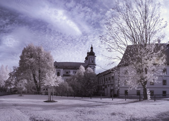 infrared photography - ir photo of landscape with tree under sky with clouds - the art of our world...