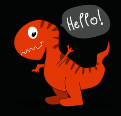 Illustration kid Trex vector cartoon