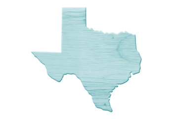 Map to the state of Texas USA in wood