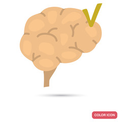 Rested brain color flat icon
