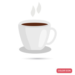 Cap of coffee color flat icon