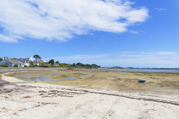 A bright summer day in the small fishing village of Kermengi. Brittany.