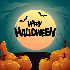 Background of orange autumn pumpkins Happy Halloween