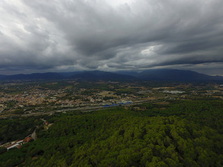 Fototapeta premium vista aerea llinars del valles ,cataluña