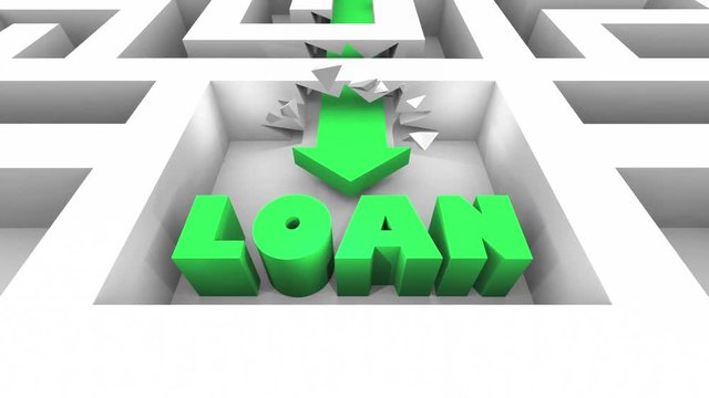 Loan Mortgage Borrow Money Financing Arrow Maze 3d Animation