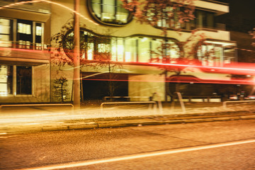 Hamurg Night light laser modern architecture alster street