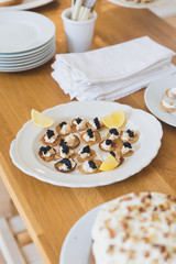 caviar canapes at a party