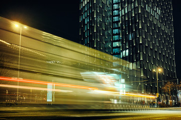 Hamurg Night light laser modern architecture alster street fast trafficlight city car internet...