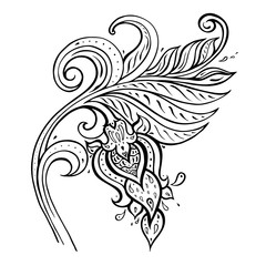 Exotic Paisley. Ethnic ornament. Hand Drawn Boho Vector illustration
