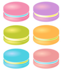 Set of Colorful Macarons. Vector Illustration.