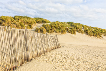 Dune fence at Normandy beach