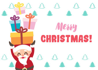 Happy Santa Claus with gifts for Christmas party day illustration background vector