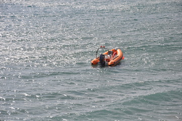 The beautiful boat in open sea