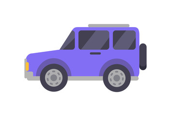 Purple Big Automobile Closeup Vector Illustration
