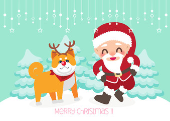 merry christmas characters background vector