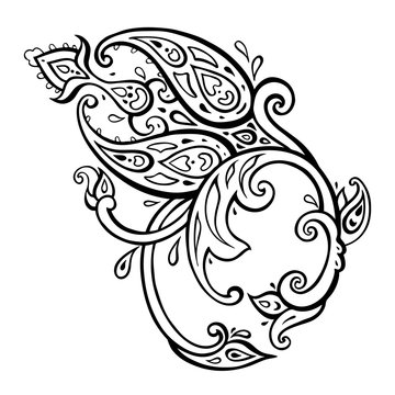 Exotic Paisley. Ethnic ornament. Hand Drawn Boho Vector illustration