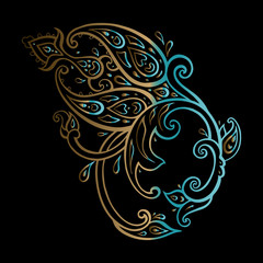 Fototapeta premium Paisley. Ethnic ornament. Vector hand drawn elements