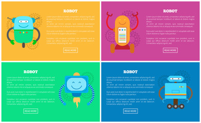 Robot Collection Websites Vector Illustration