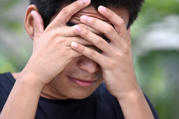 Ashamed Handsome Minority Adult Male