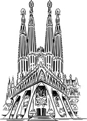 Sagrada Familia Vector Drawing