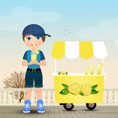 child drinks lemonade