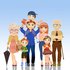 illustration of the big family