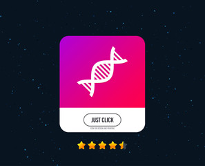 DNA sign icon. Deoxyribonucleic acid symbol. Web or internet icon design. Rating stars. Just click button. Vector