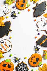 Halloween Gingerbread Cookies - pumpkin, ghosts, witch hat, spid