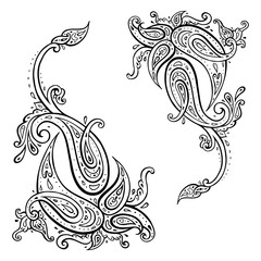 Exotic Paisley. Ethnic ornament. Hand Drawn Boho Vector illustration